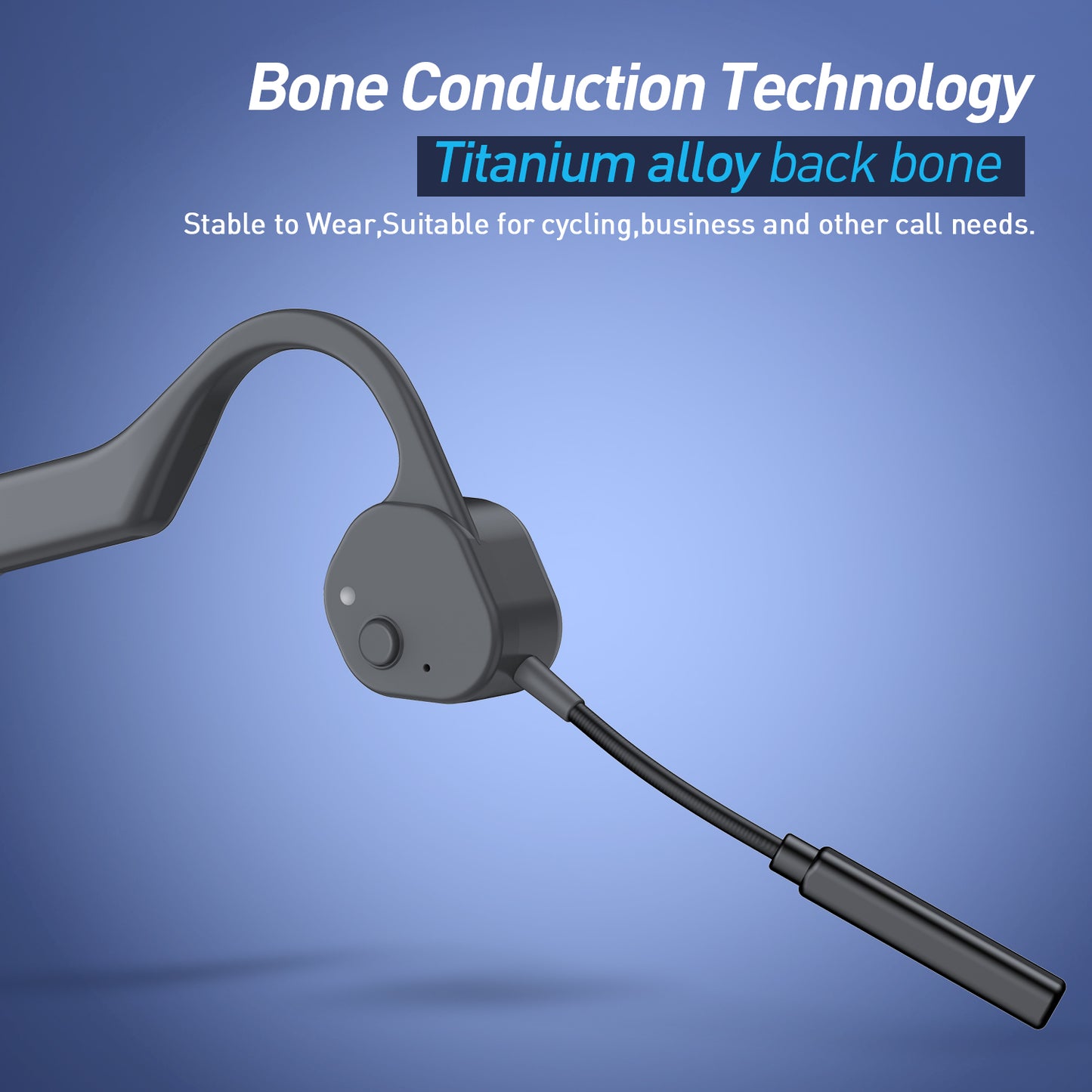 Vidonn Bone Conduction Headphones with Microphone Wireless Commercial Use (S/M)