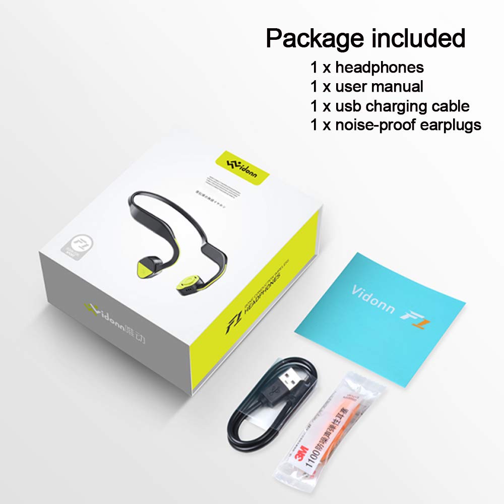 Vidonn F1 Bone Conduction Headphones BT Open Ear Wireless Sports Headset